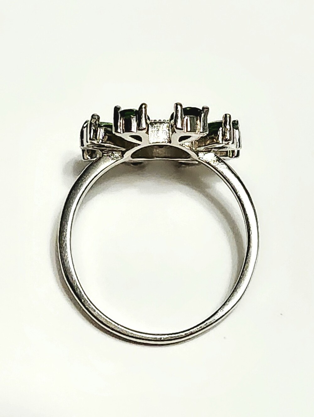 2.0 ctw Chrome Diopside Halo Sterling Silver Floral Pavé Accents Ring size 7.5 - Picture 11 of 12